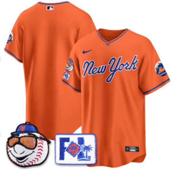 Men%27s New York Mets Blank Orange 2025 Spring Training Stitched Jersey Dzhi
